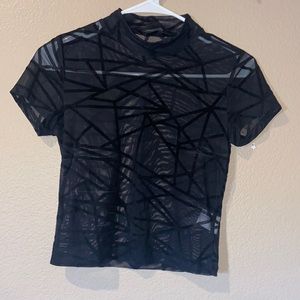 Black mesh crop top from SHEIN